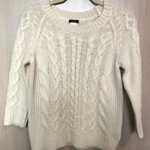 J. Crew Ivory Cable-Knit Sweater